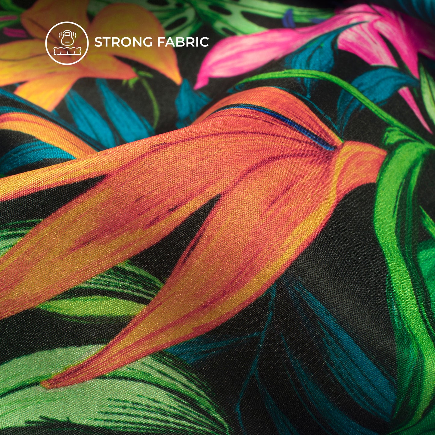 Multi-Color Floral Digital Print Flat Silk Fabric