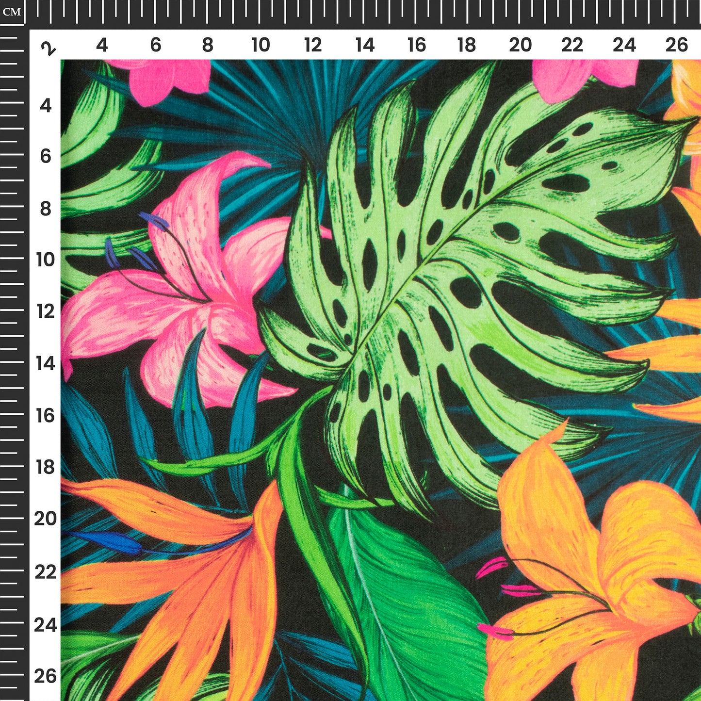 Multi-Color Floral Digital Print Flat Silk Fabric
