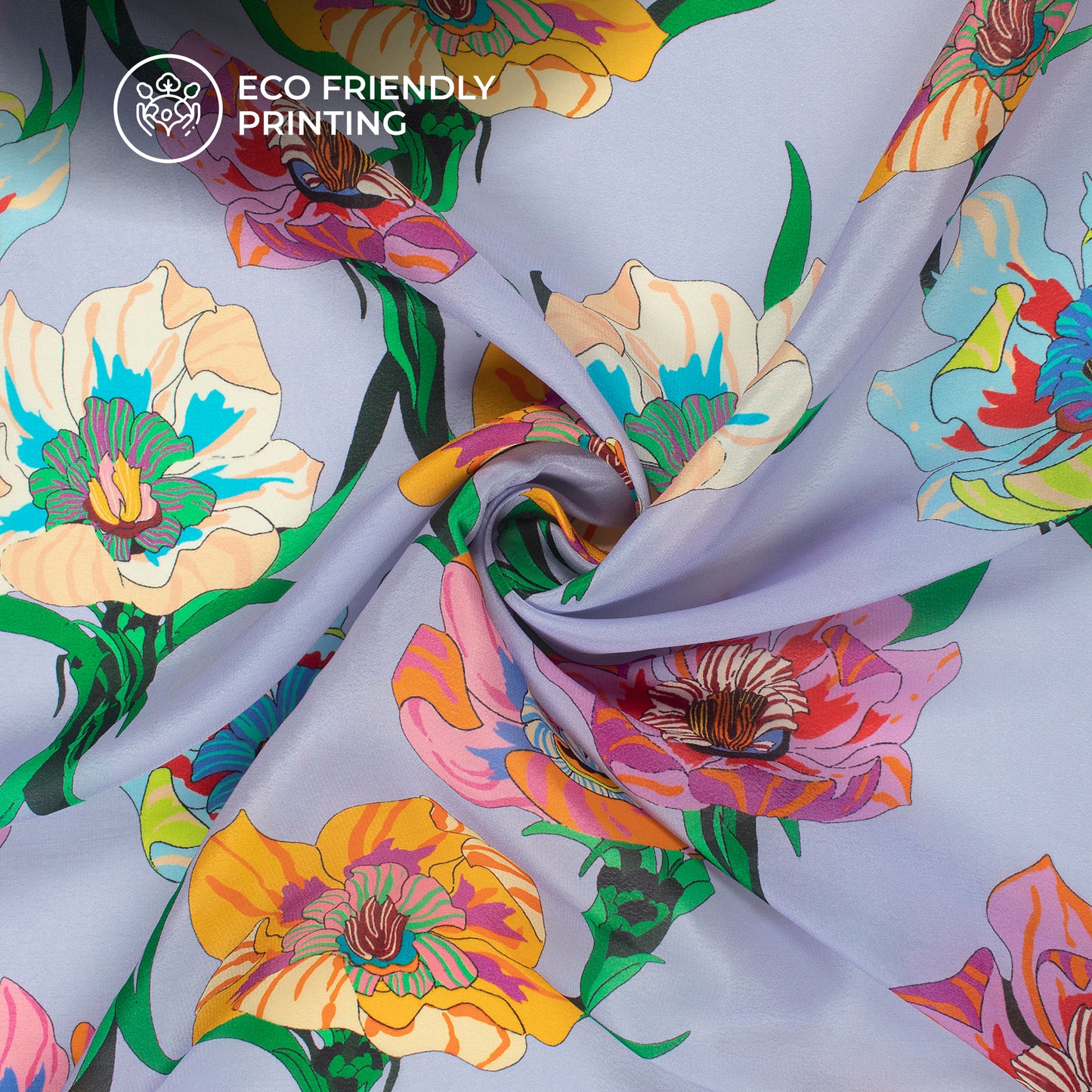 Heartfelt Hues Digital Print Viscose Natural Crepe -The Fabric Of Romance