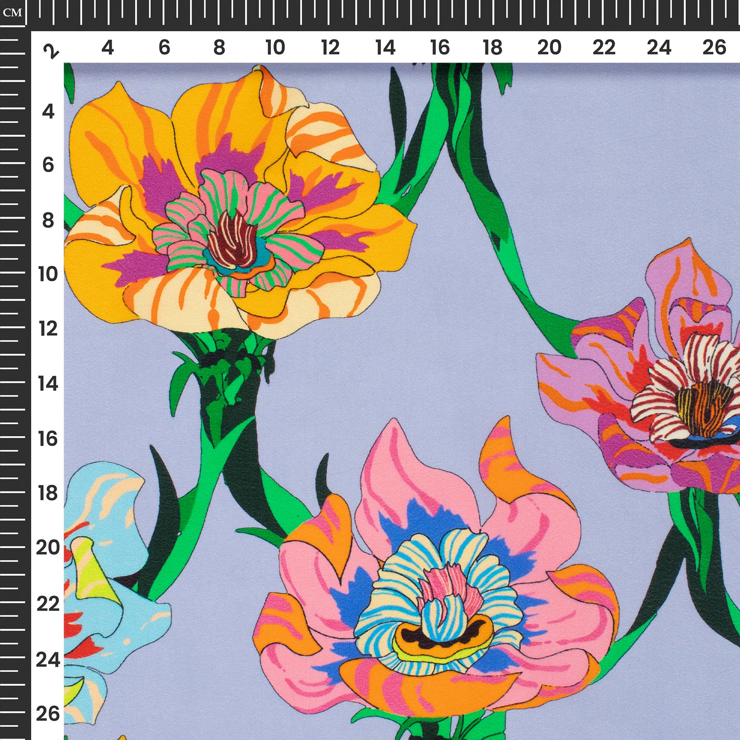 Heartfelt Hues Digital Print Viscose Natural Crepe -The Fabric Of Romance