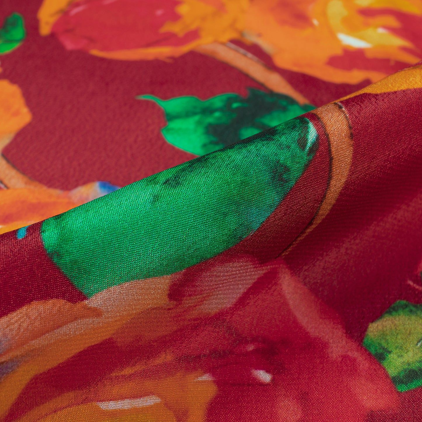 Shaadi Season Crush Floral Digital Print Viscose Natural Crepe Fabric
