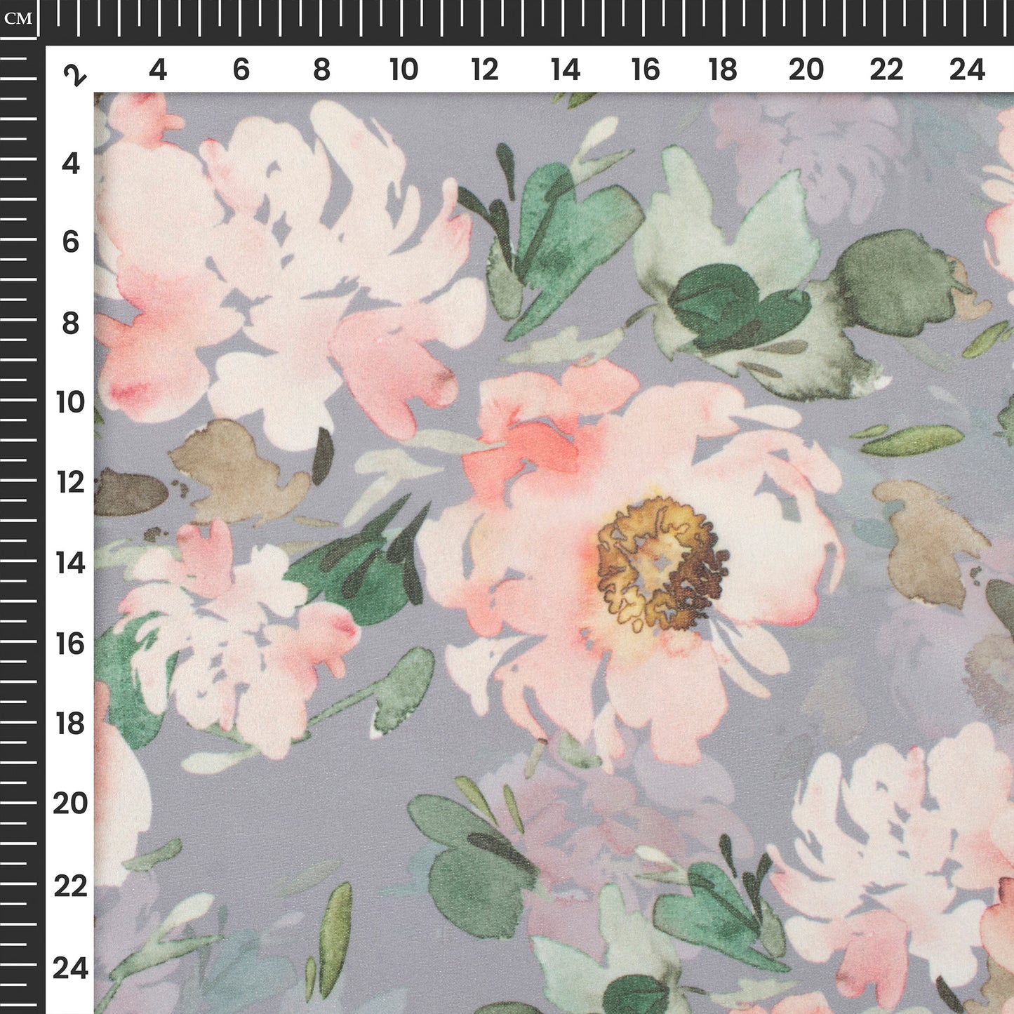 Rose Mist - Seamless Floral Lightweight Georgette Fabric