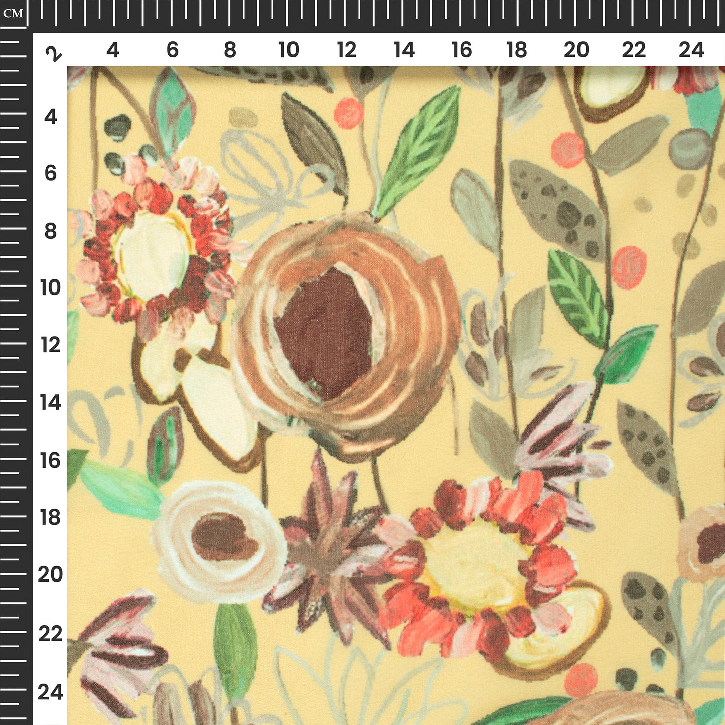 Golden Hour Botanica - Luxe Lightweight Georgette Fabric