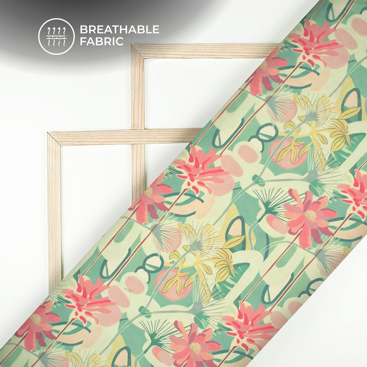 Pastel Tropics - Artistic Floral Lightweight Georgette Fabric