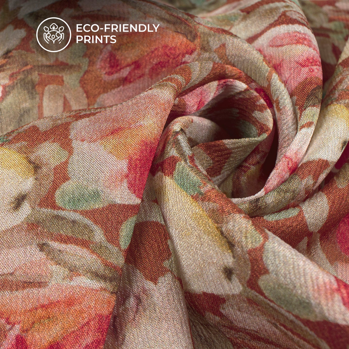 Seamless Rose Floral Digital Print Viscose Chinnon Chiffon Fabric