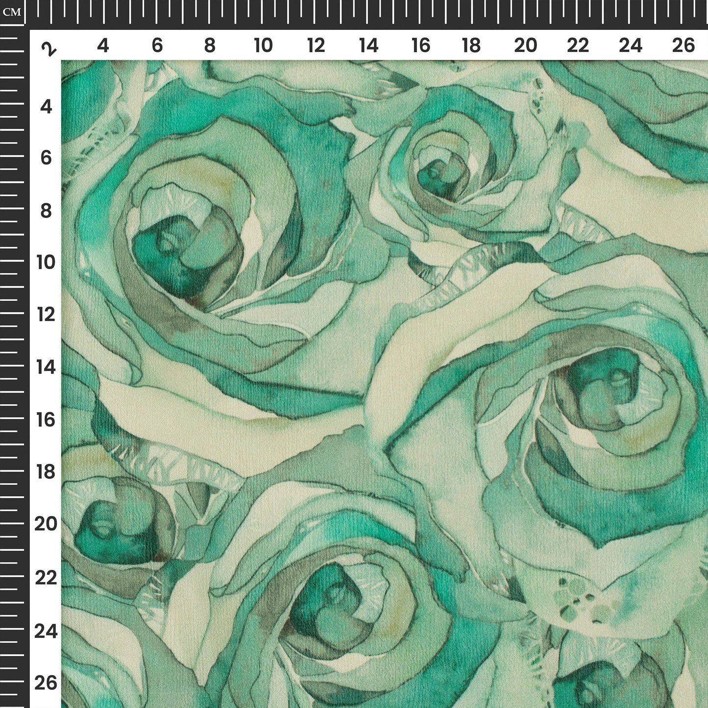 Gorgeous Rose Floral Digital Print Viscose Chinnon Chiffon Fabric