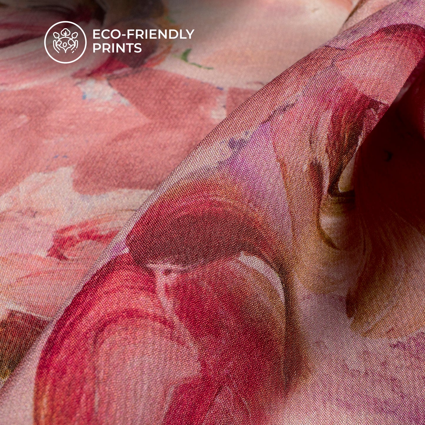 Beautiful Seamless Rose Digital Print Viscose Chinnon Chiffon Fabric
