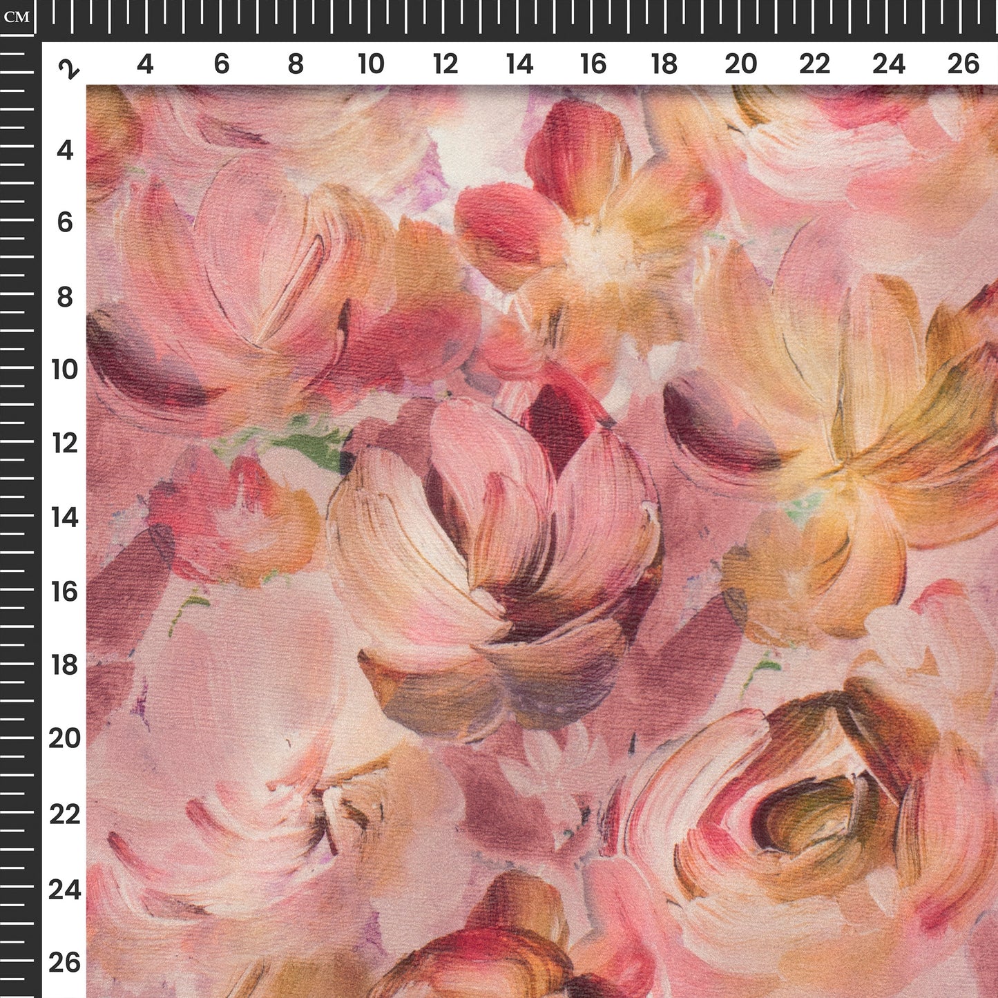 Beautiful Seamless Rose Digital Print Viscose Chinnon Chiffon Fabric