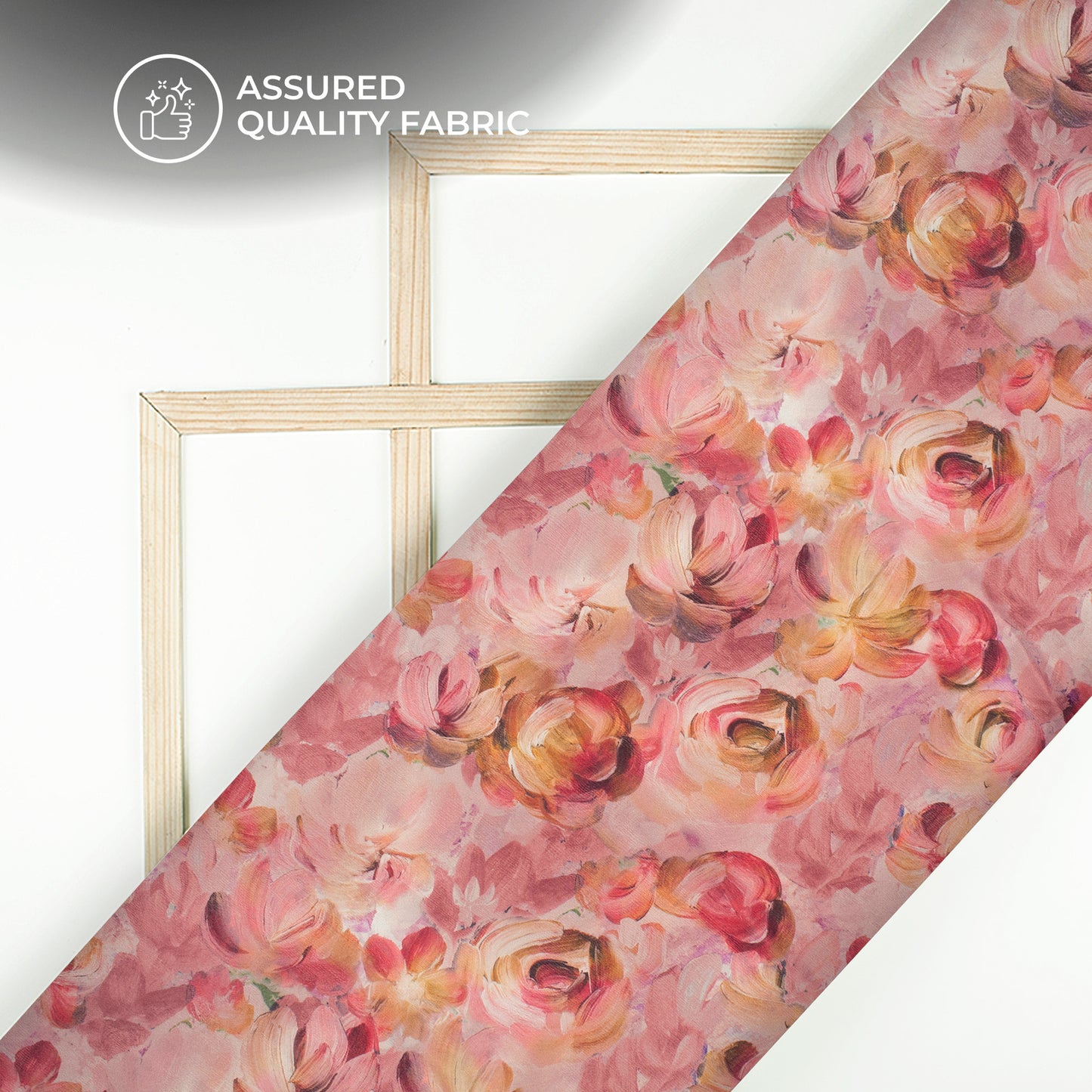 Beautiful Seamless Rose Digital Print Viscose Chinnon Chiffon Fabric