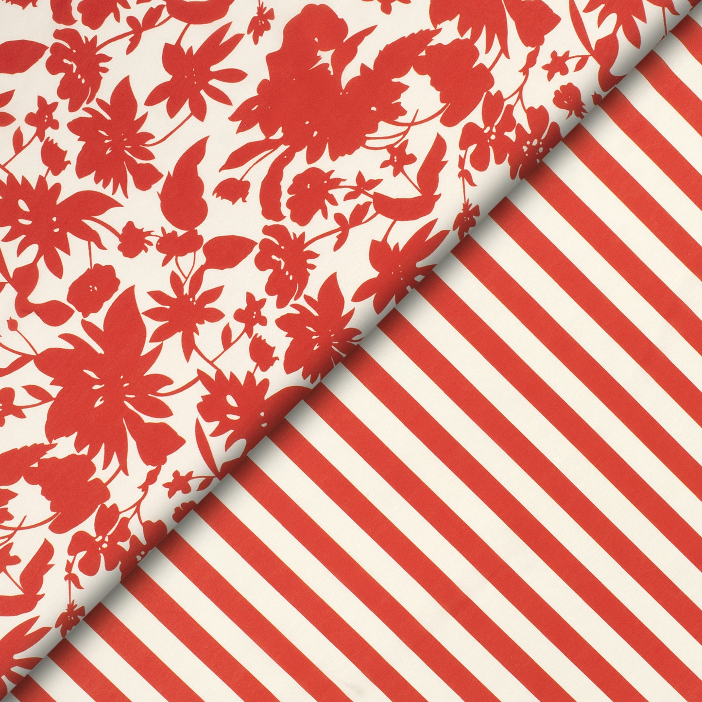 Crimson Red Floral Digital Print Muslin Fabric
