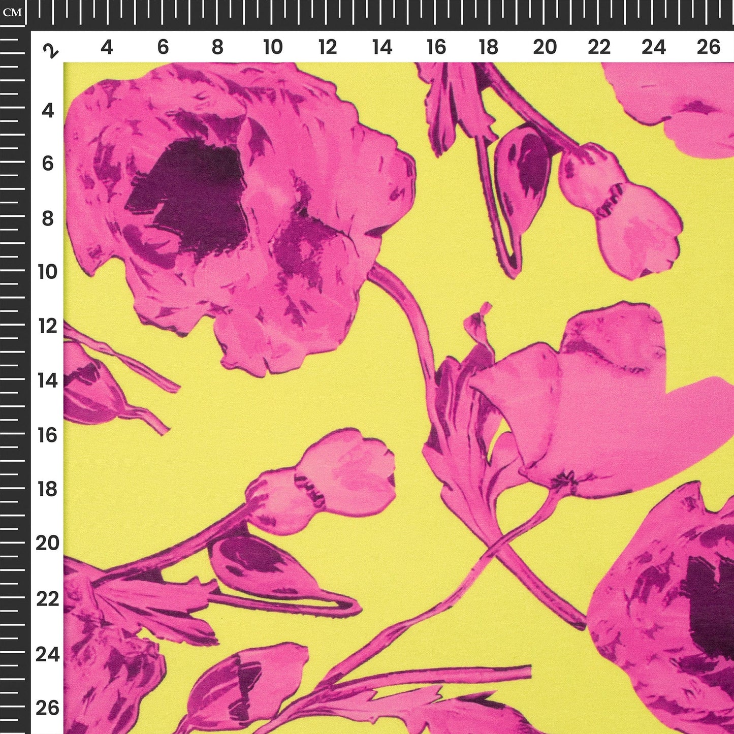 Rose Pink Floral Digital Print Muslin Fabric