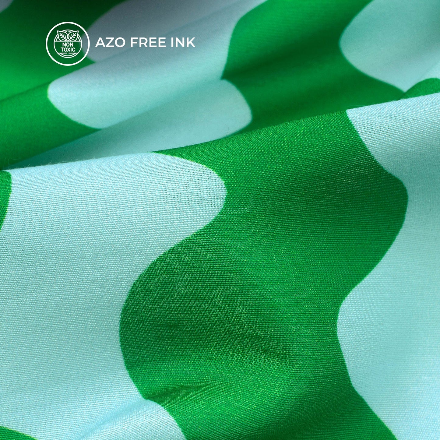 Kelly Green Chevron Digital Print Muslin Fabric