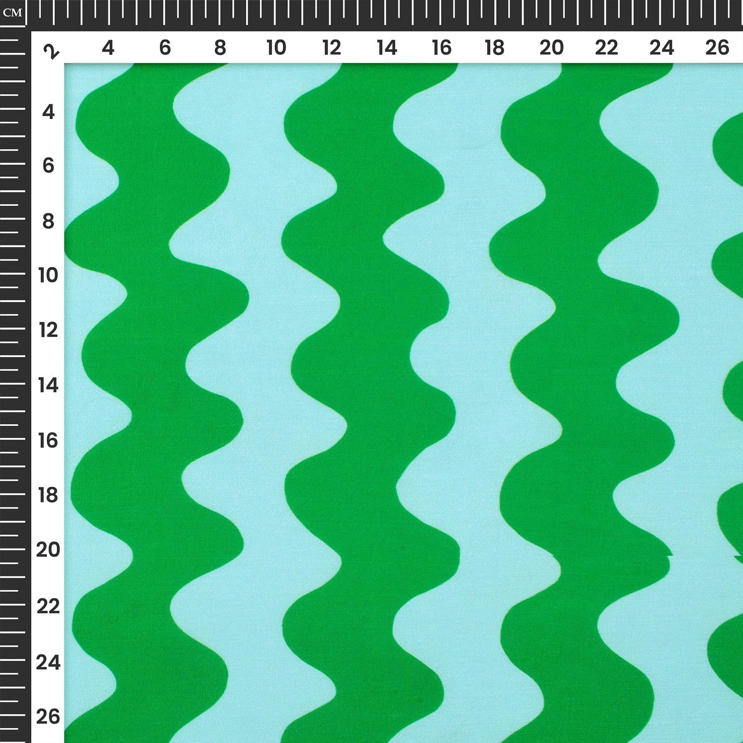 Kelly Green Chevron Digital Print Muslin Fabric