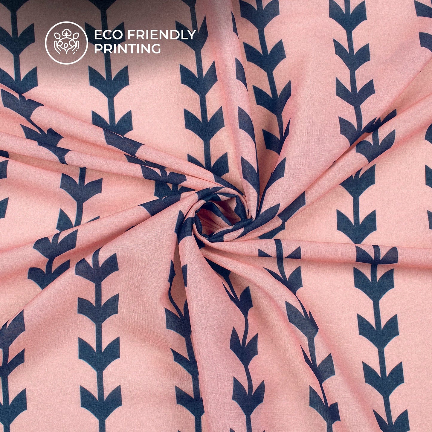 Light Pink Ikkat Digital Print Muslin Fabric