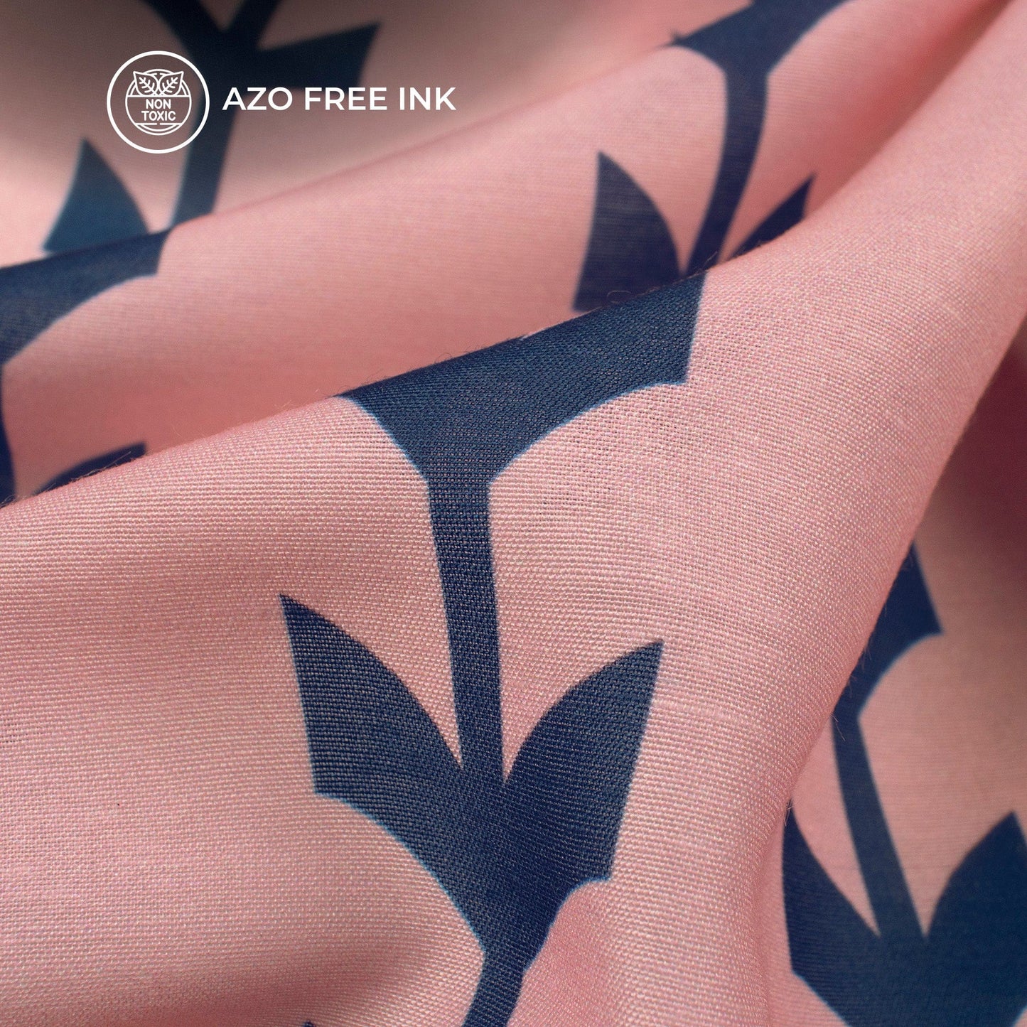 Light Pink Ikkat Digital Print Muslin Fabric