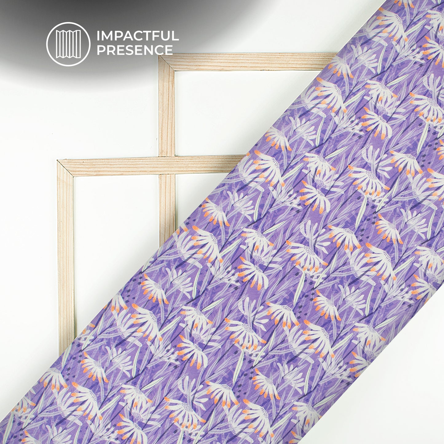 Lavender Purple Floral Digital Print Flat Silk Fabric