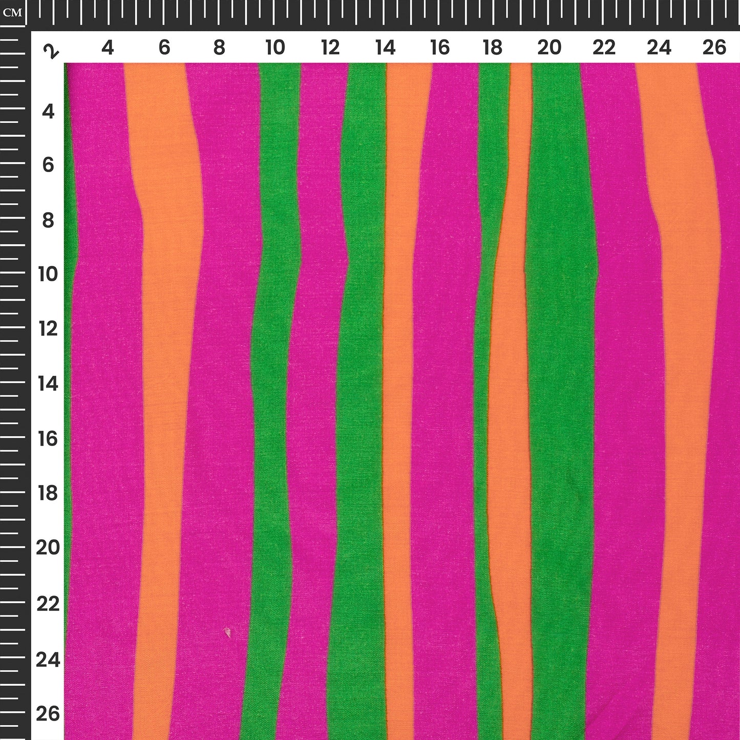 Fuscia Pink Stripes Digital Print Viscose Muslin Fabric
