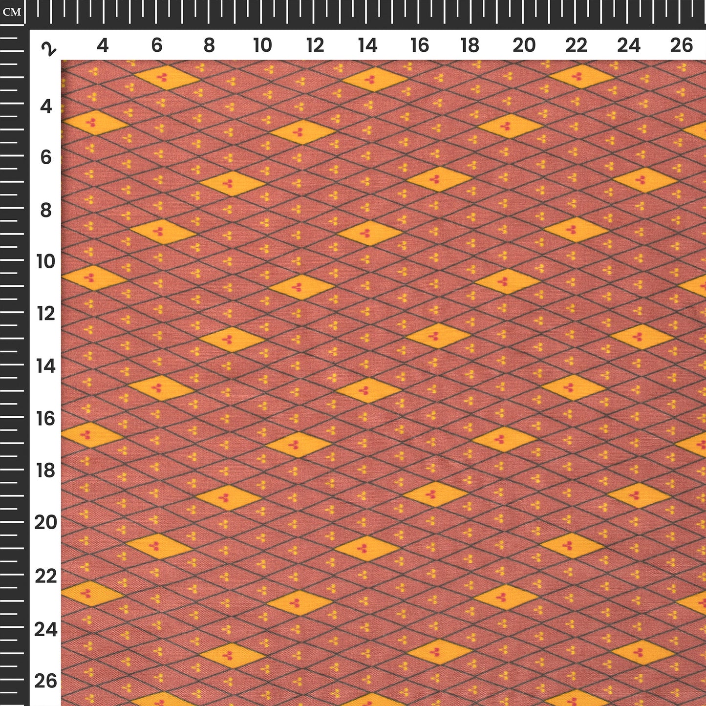 Chestnut Red Geometrical,Chevron Digital Print Viscose Muslin Fabric
