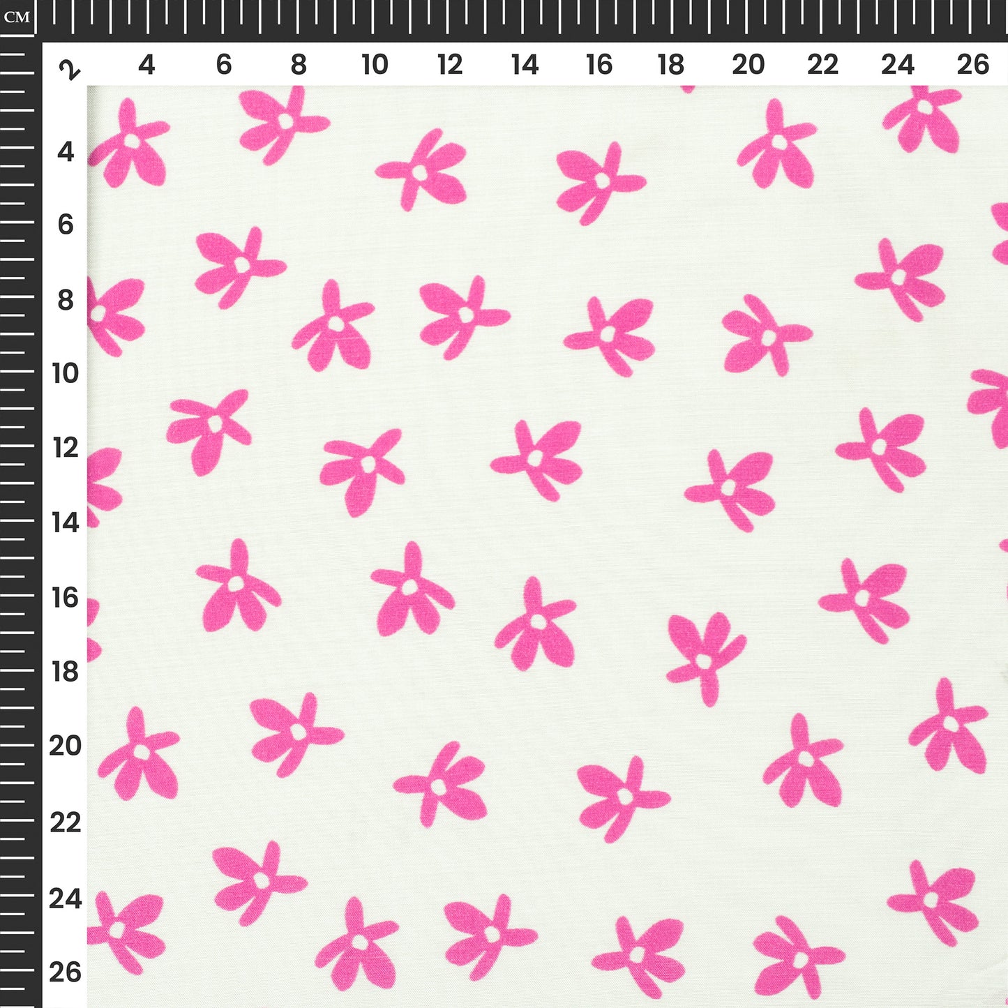 White Floral Digital Print Viscose Muslin Fabric