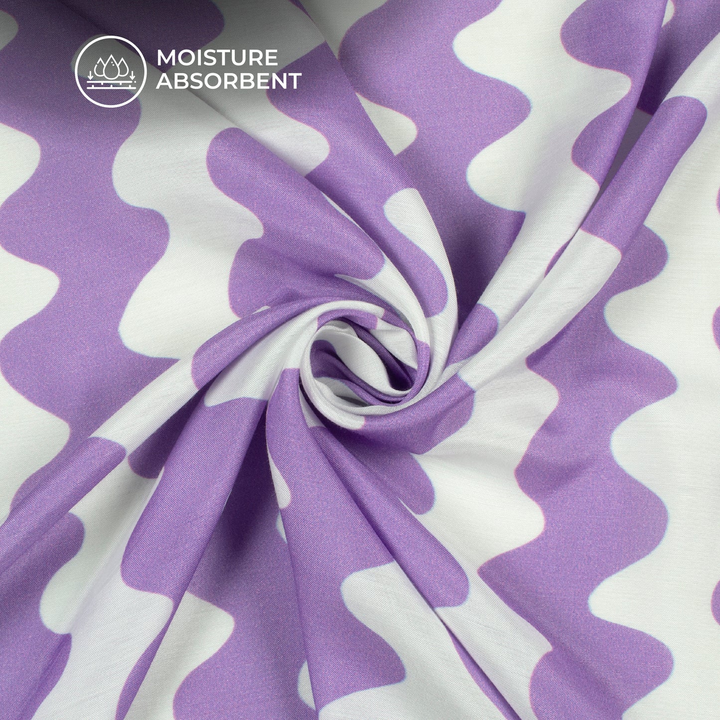 Lavender Purple Chevron Digital Print Viscose Muslin Fabric