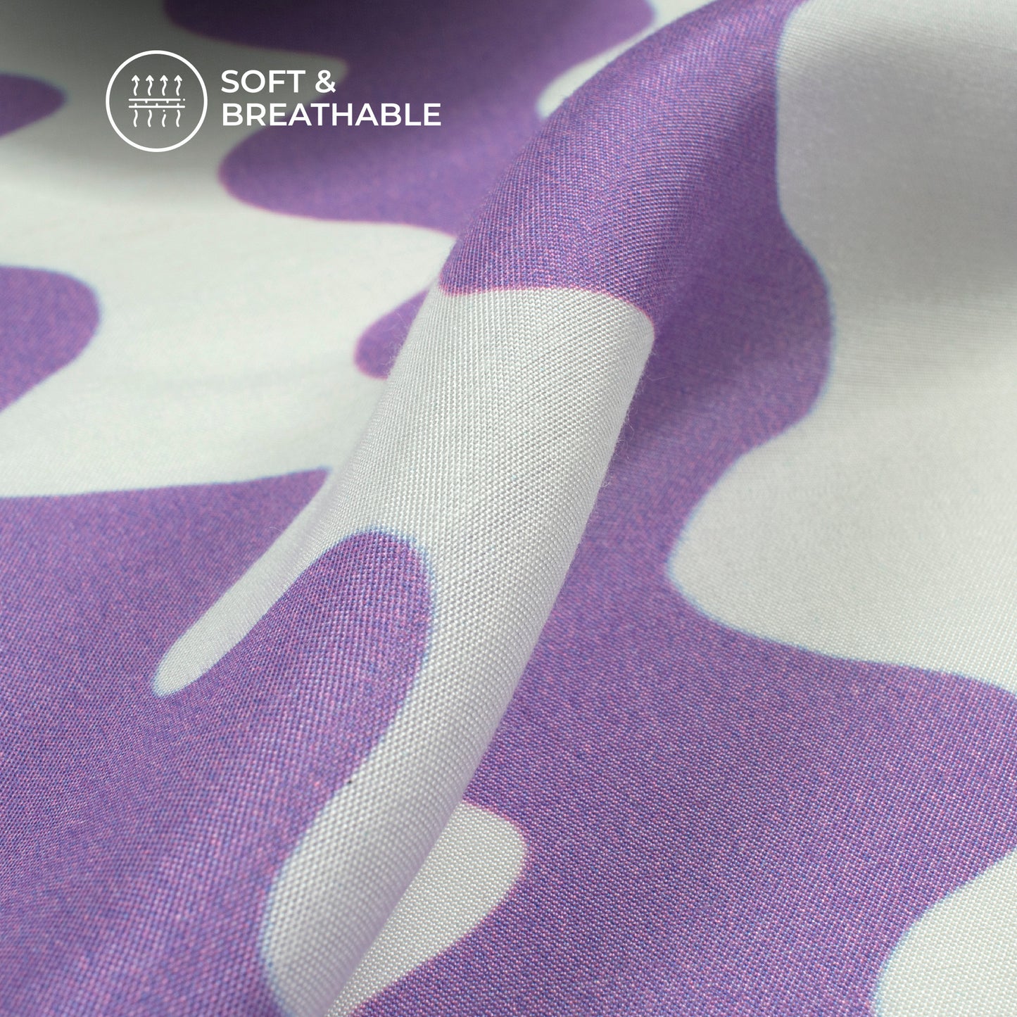 Lavender Purple Chevron Digital Print Viscose Muslin Fabric