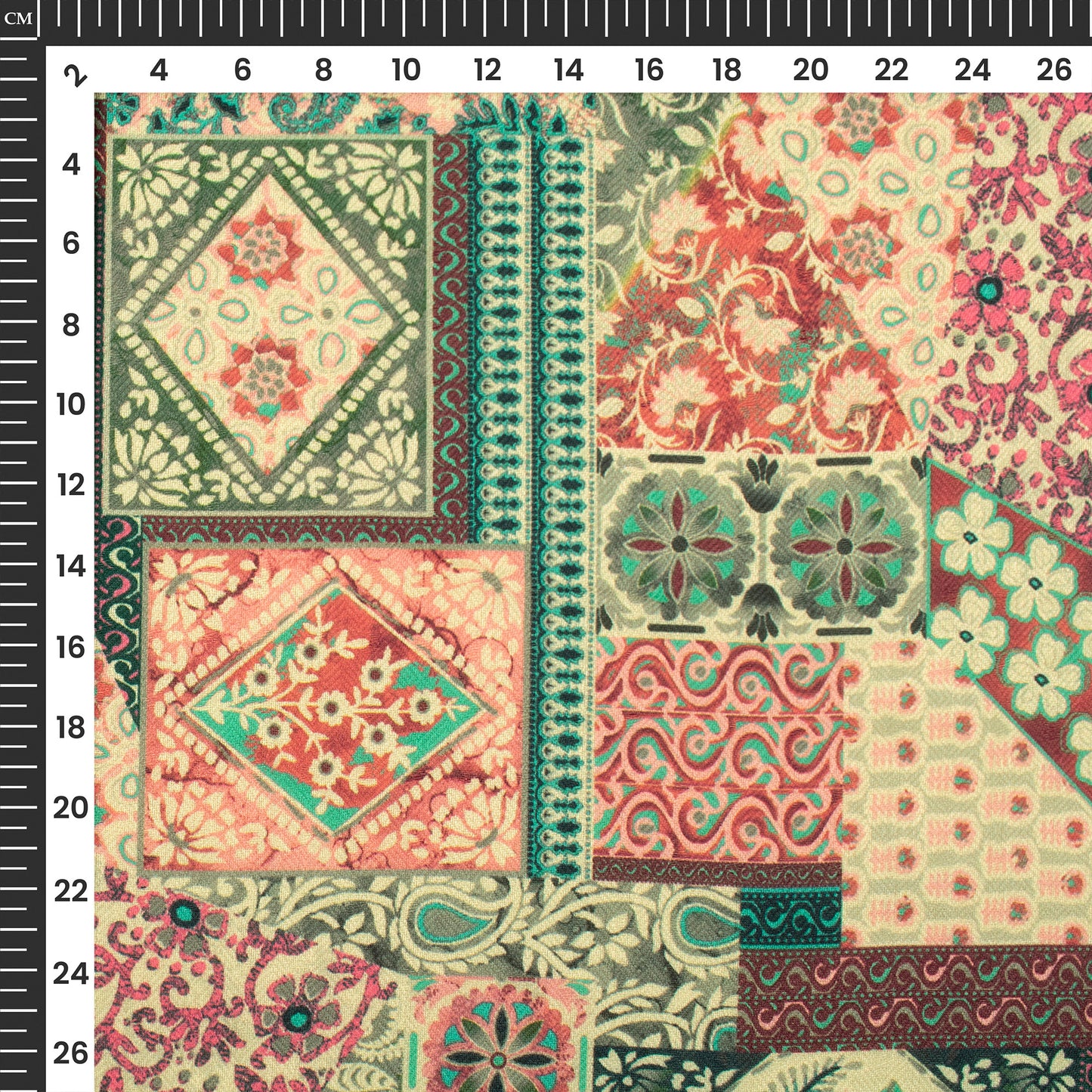 Fuscia Pink Traditional Digital Print Elegant Blend Pashmina Fabric