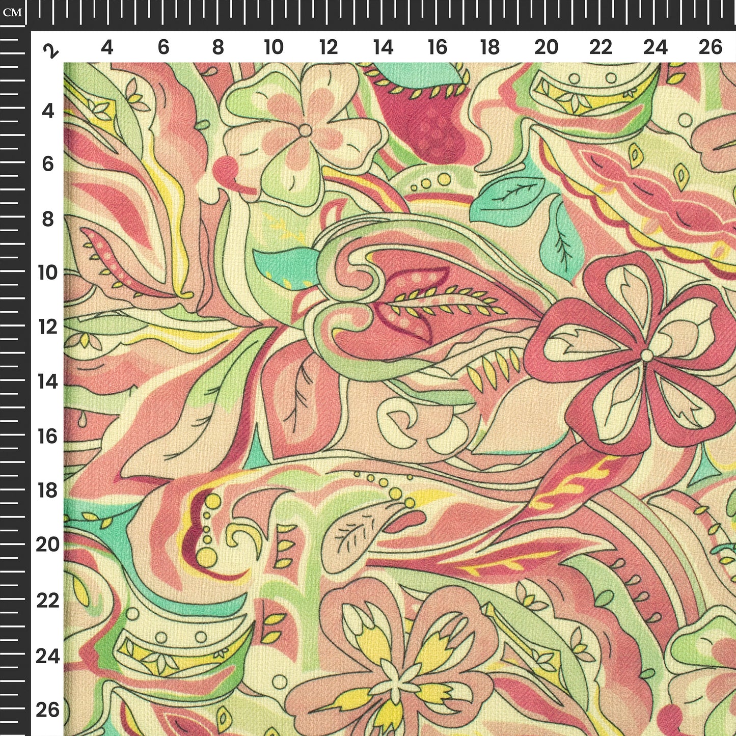 Rose Pink Floral Digital Print Elegant Blend Pashmina Fabric