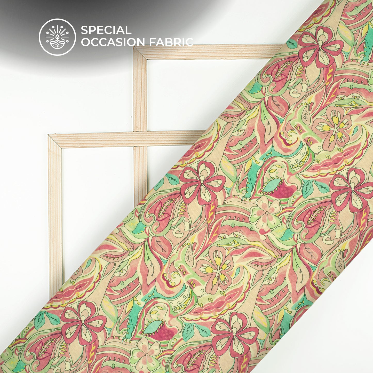 Rose Pink Floral Digital Print Elegant Blend Pashmina Fabric