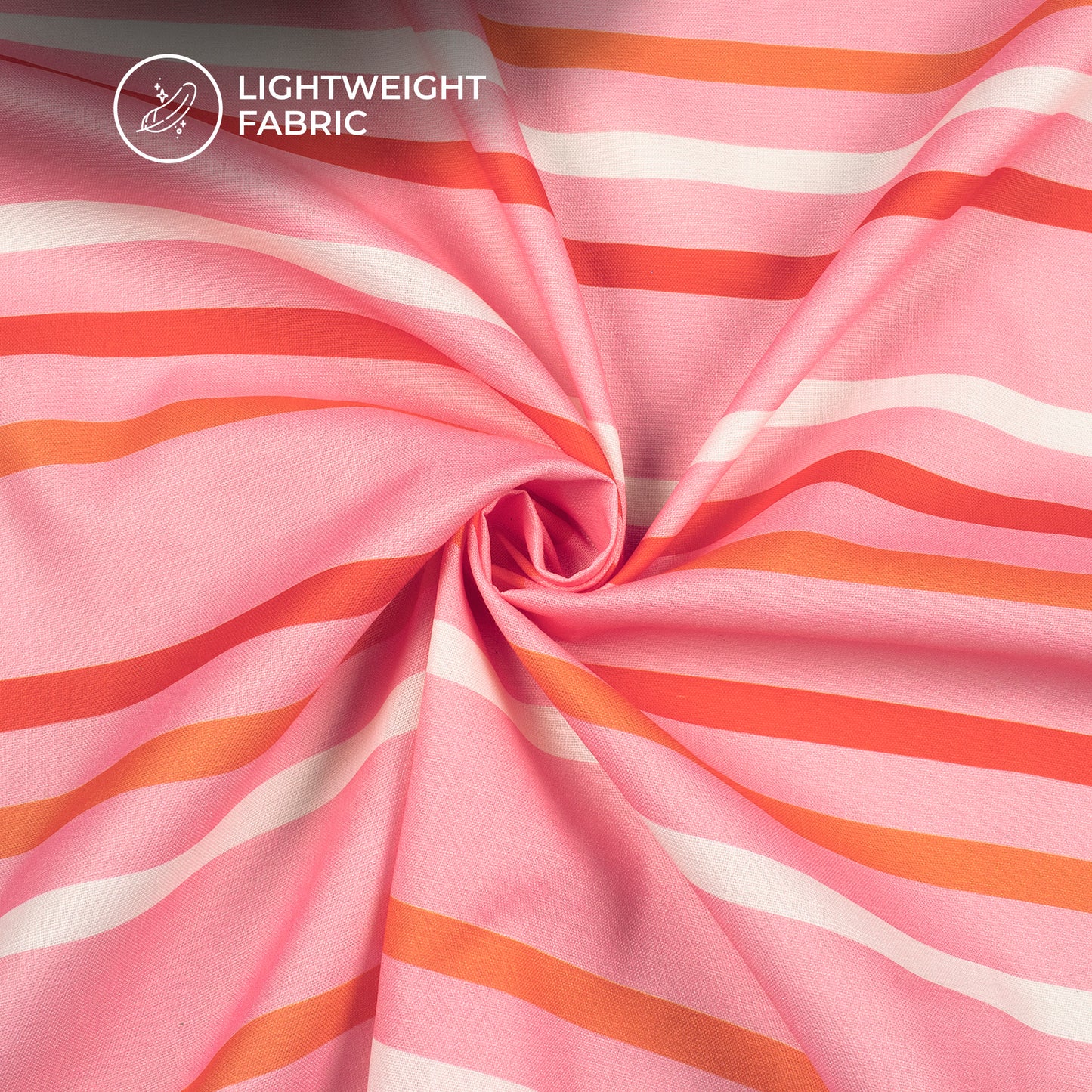 Rose Pink Leheriya Digital Print Poly Linen Slub Fabric