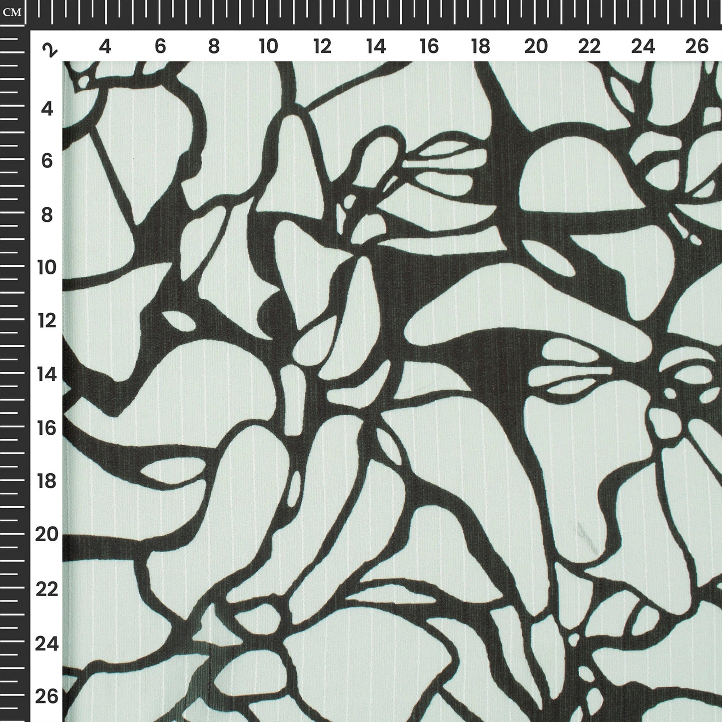 Black Abstract Digital Print Chiffon Sparkle Fabric