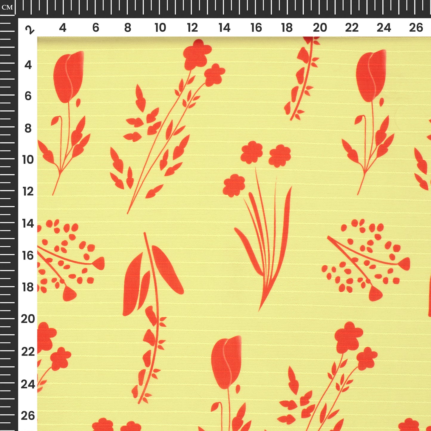 Corn Yellow Floral Digital Print Chiffon Sparkle Fabric