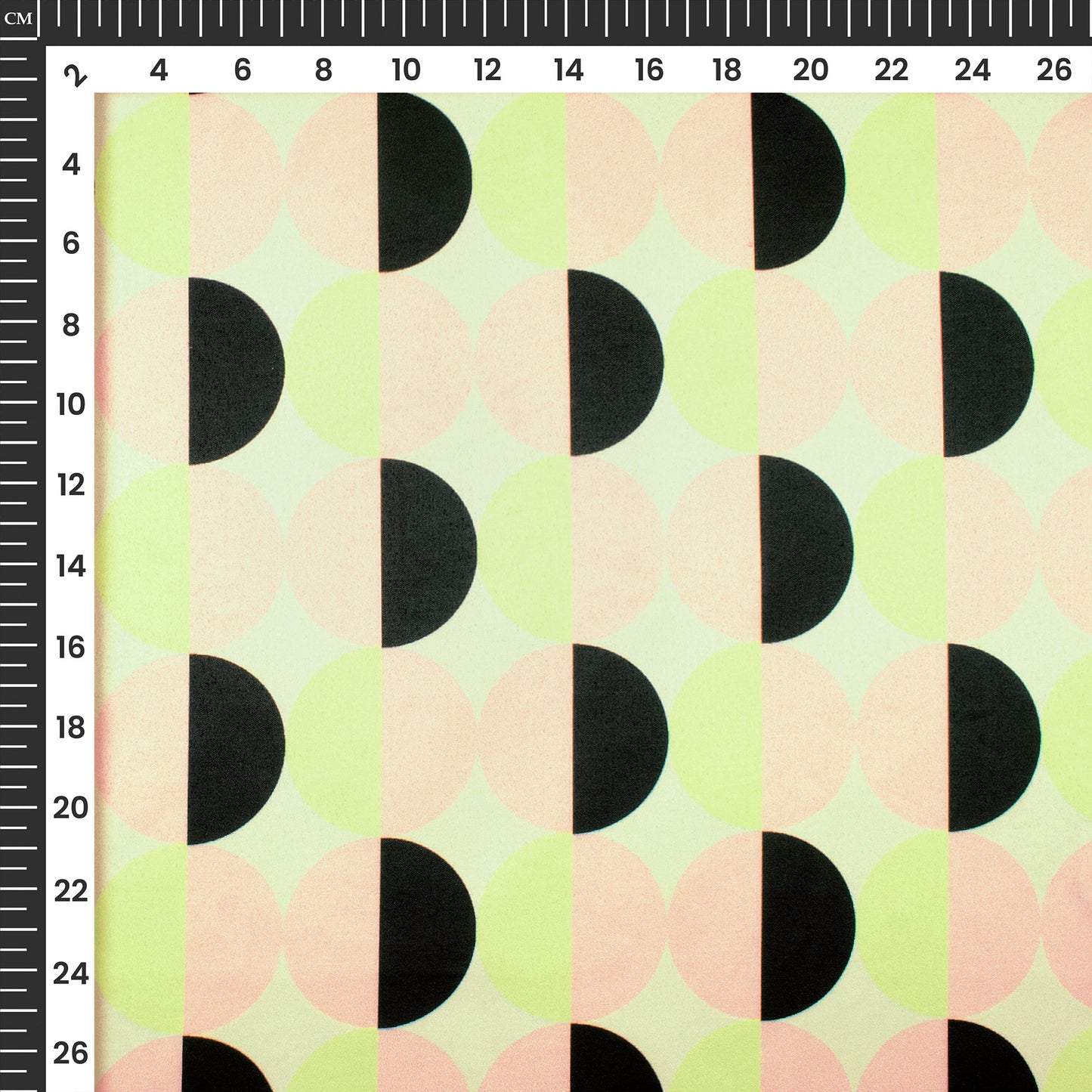 Color Block Polka Dot Digital Print Charmeuse Satin Fabric (Width 58 Inches)