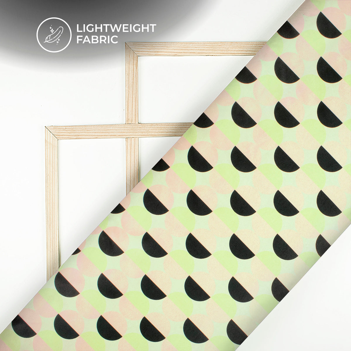 Color Block Polka Dot Digital Print Charmeuse Satin Fabric (Width 58 Inches)