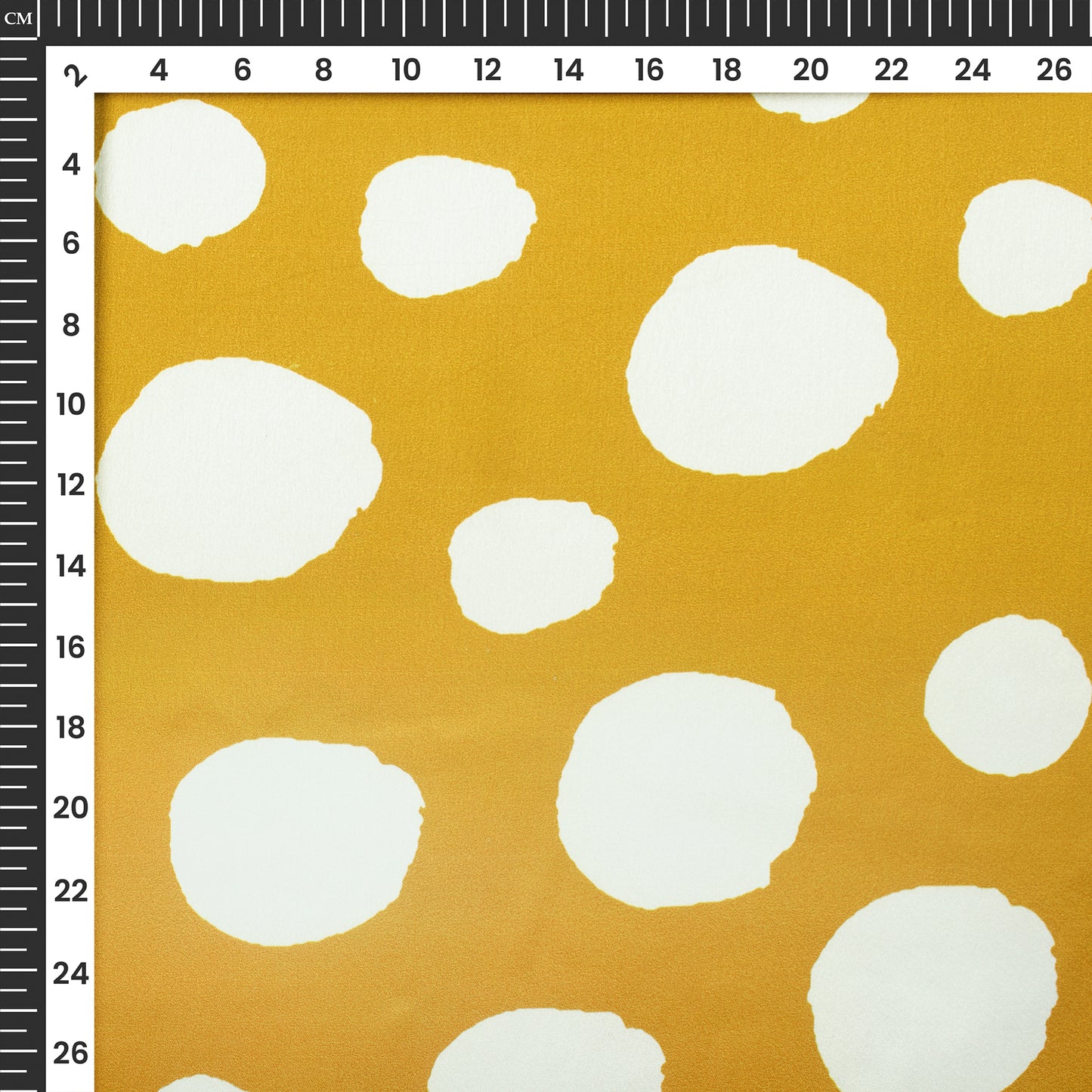 Polka Dots Harvest Golden Colour Digital Print Japan Satin Fabric