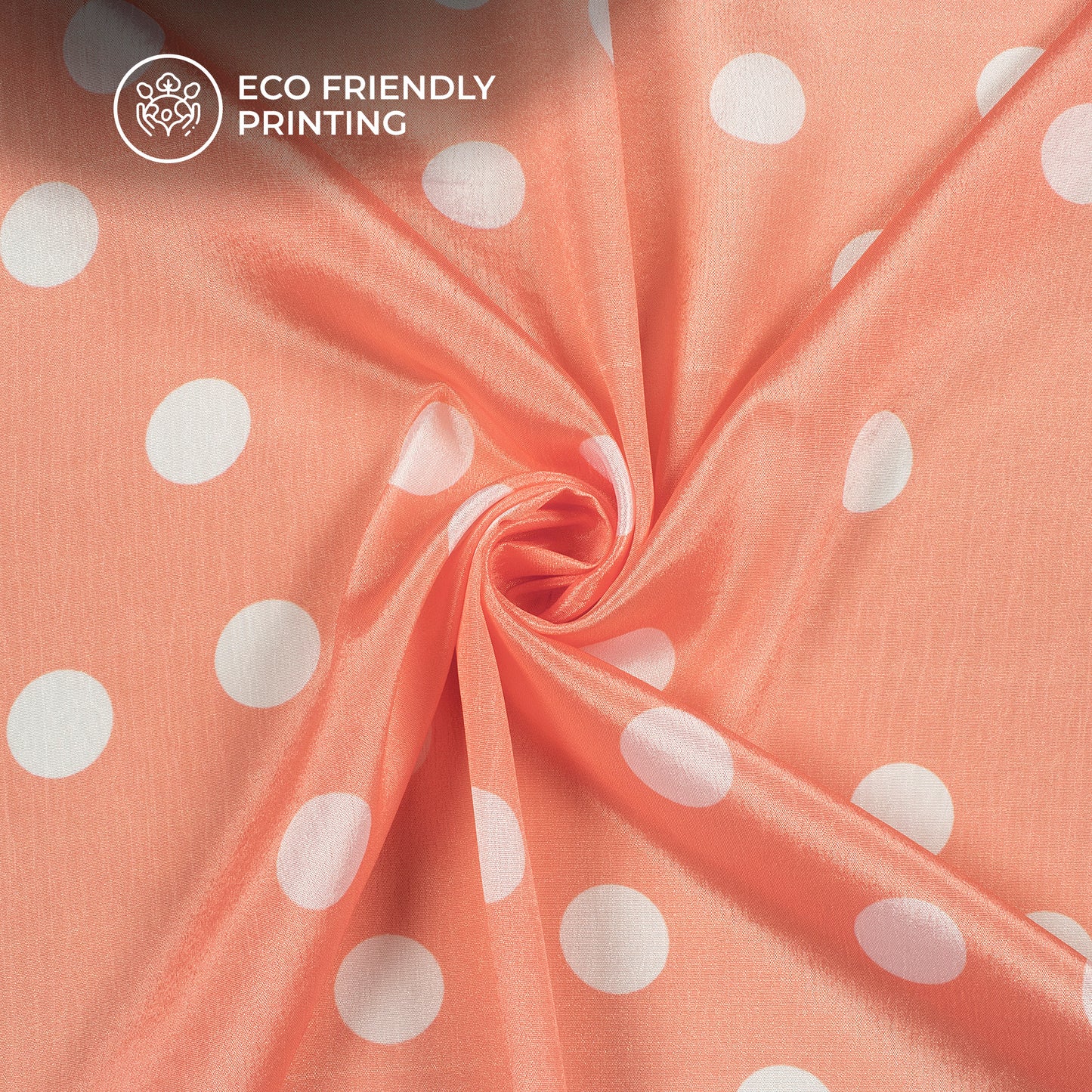 Polka Dots Digital Print Poly Chinnon Chifon Fabric