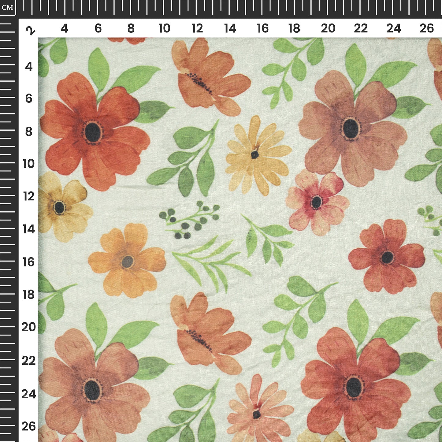 Rust Orange Autumn Spice Digital Print Shimmer Tissue Fabric