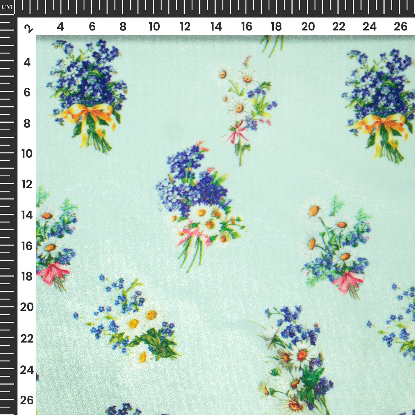 Blooming Meadow Flower Digital Print Premium Velvet Fabric
