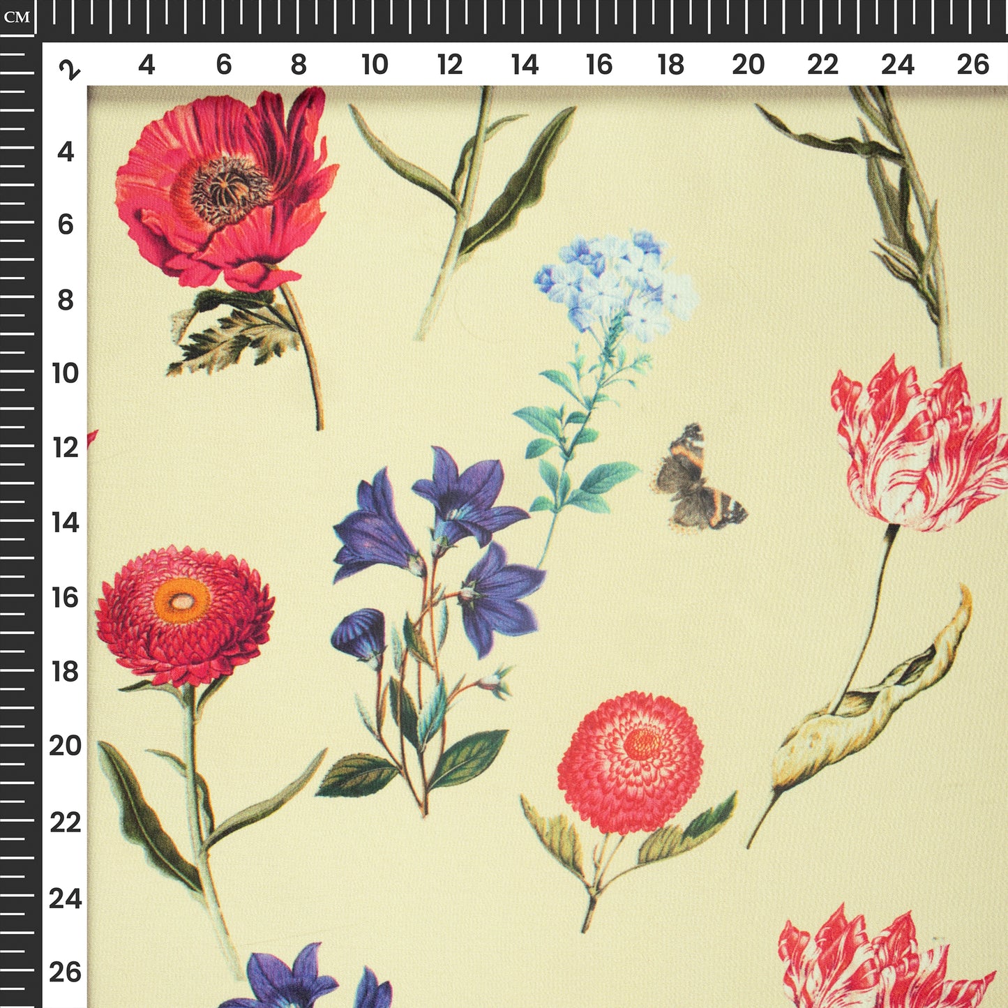 Anciant Botanical Floral Digital Print Lightweight Georgette Fabric