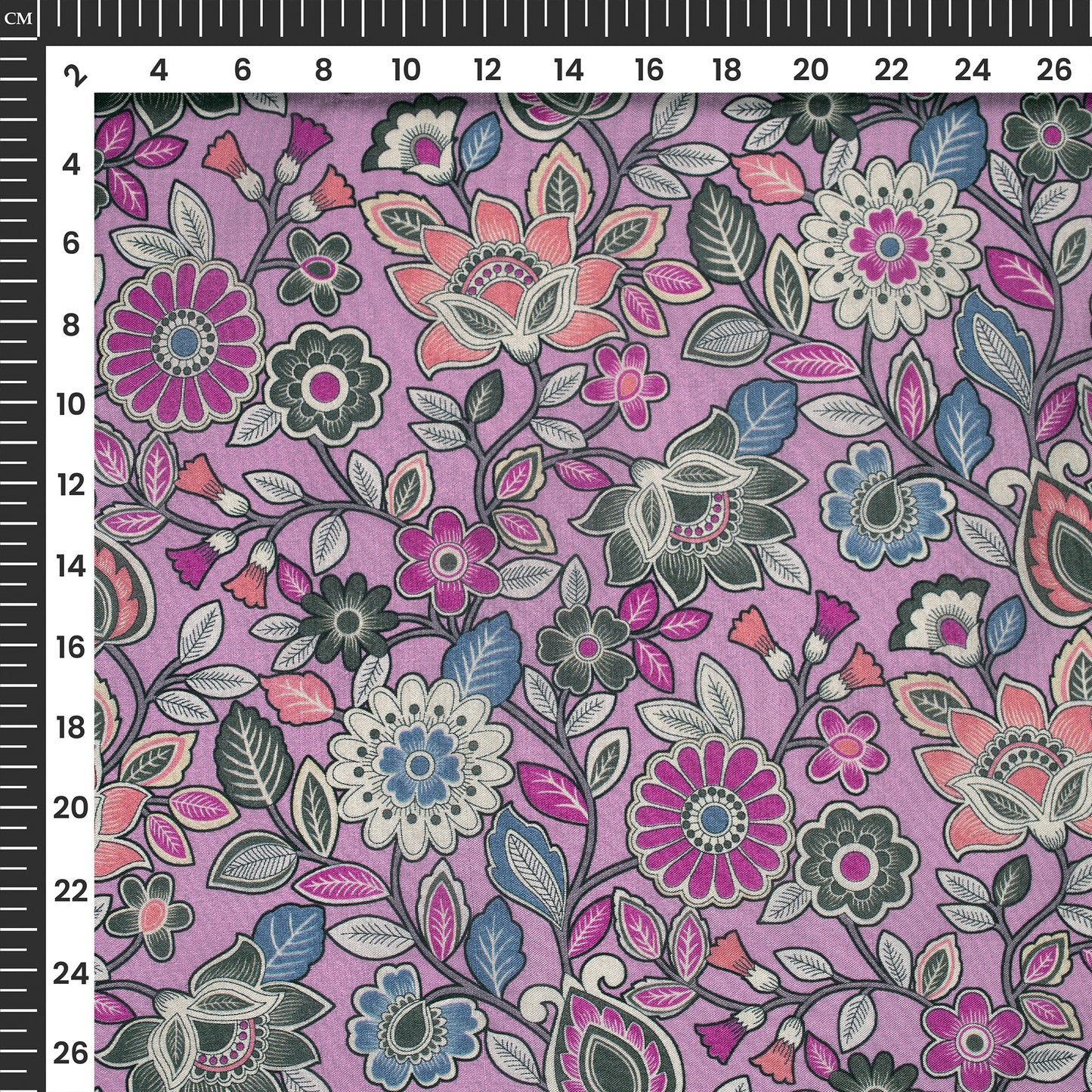 Seamless Floral Uppada Silk Fabric For Designer Outfits