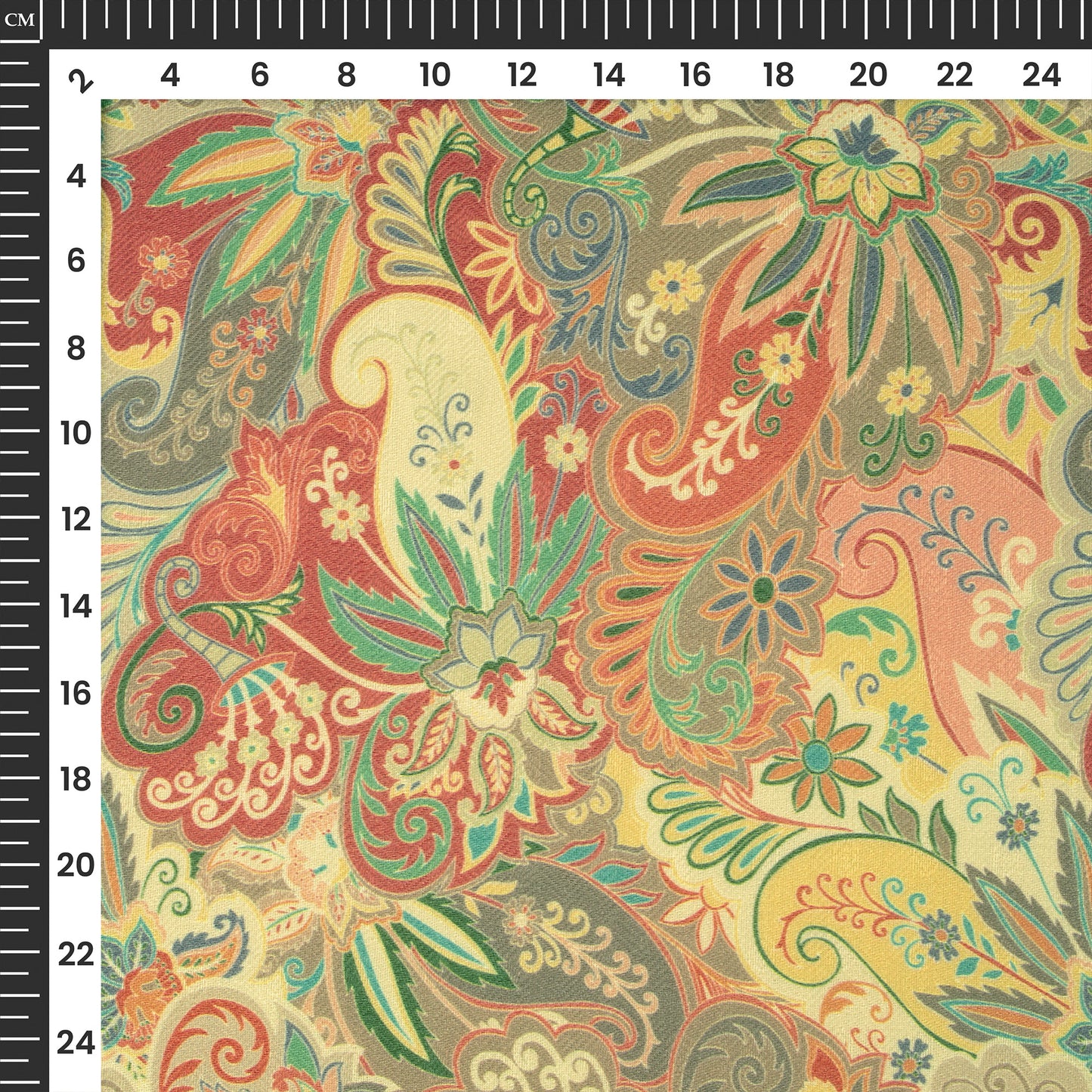 Muli Color Paisley Floral Digital Print Elegant Blend Pashmina Fabric