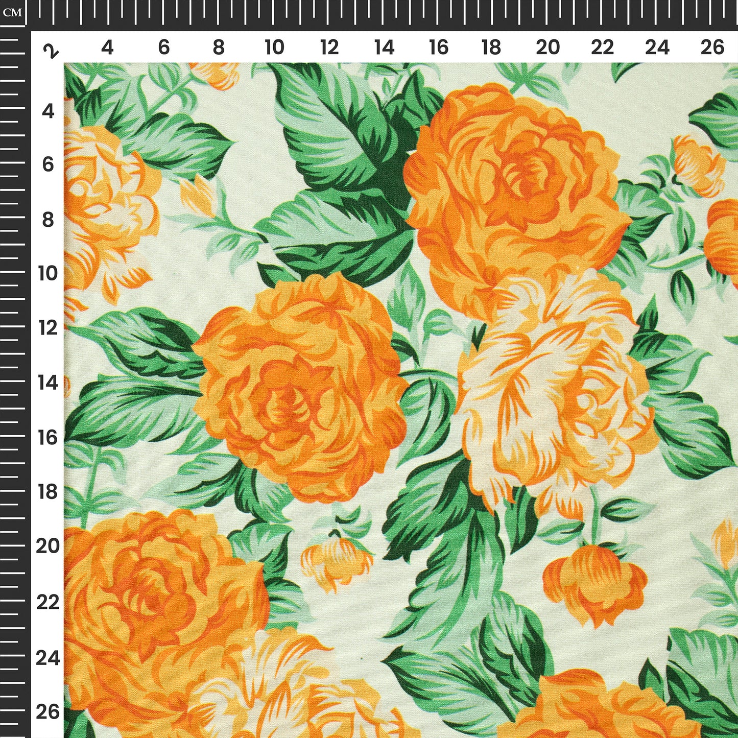 Vintage Floral Digital Print Crepe Silk Fabric