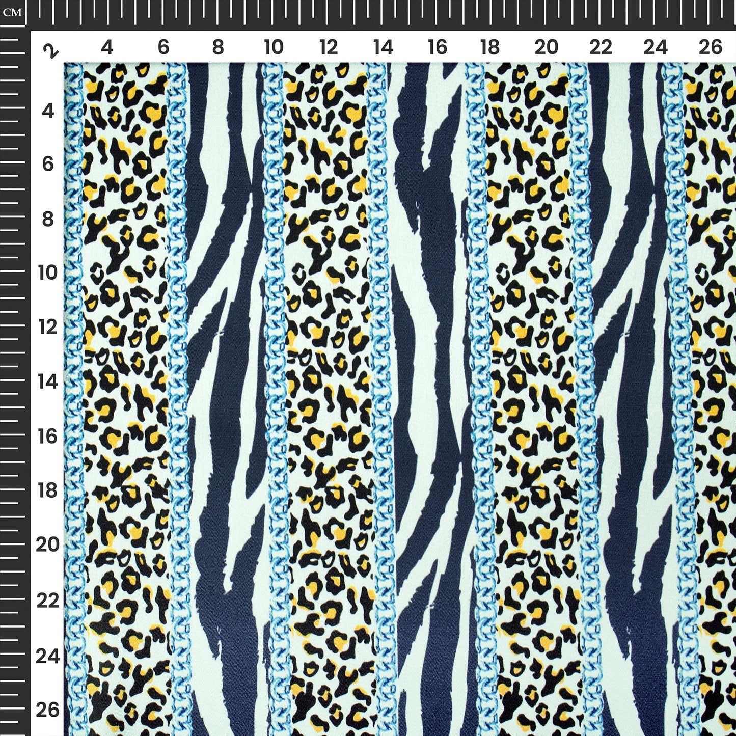 Cheetah And Zebra Animal Stripes Style Digital Print Japan Satin Fabric