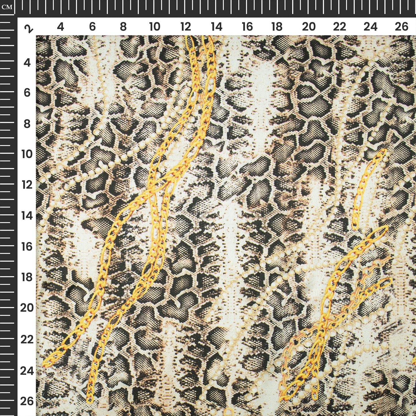 Python And Chain Stripes Digital Print Japan Satin Fabric