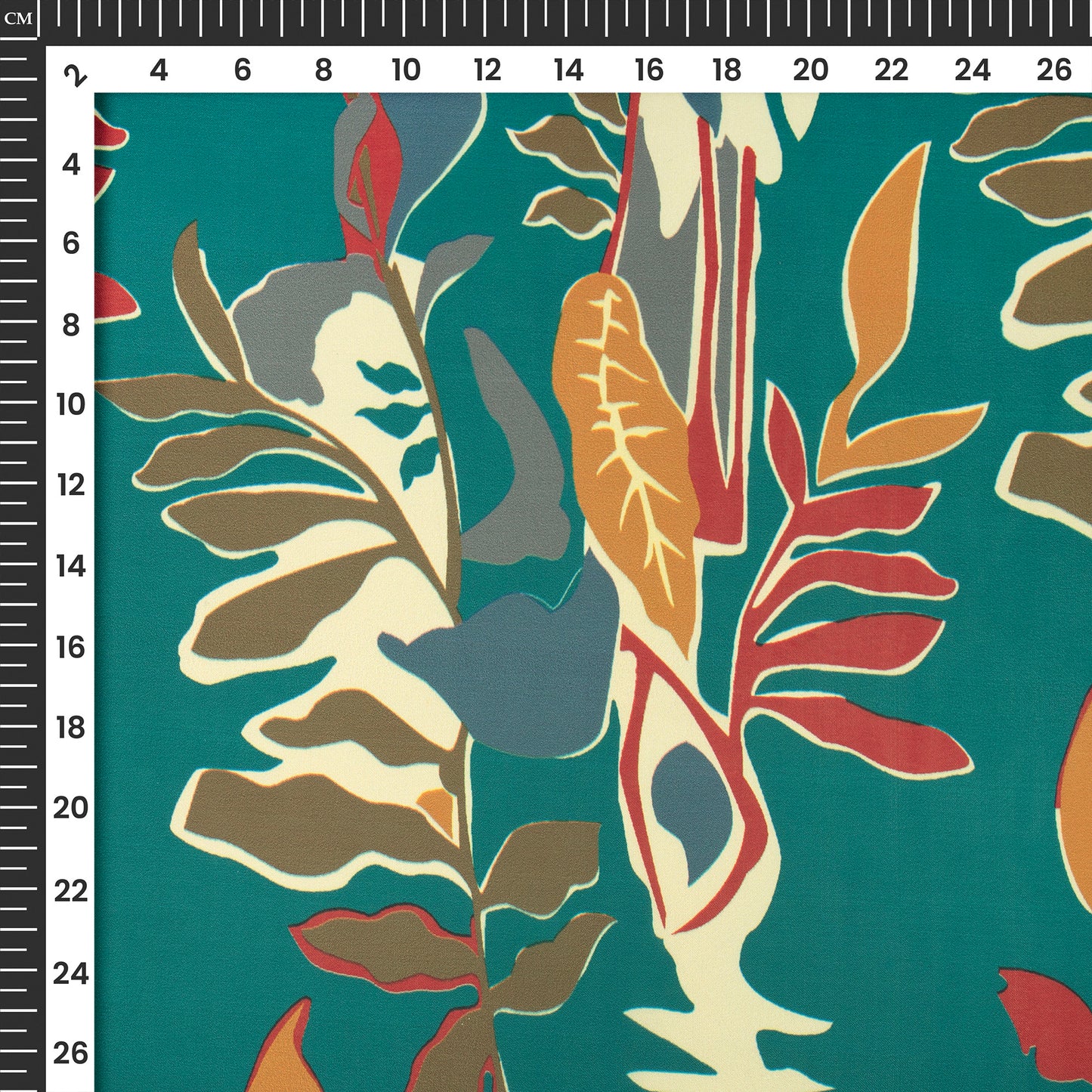 Vibrant Abstract Floral Digital Print Imported Satin Fabric