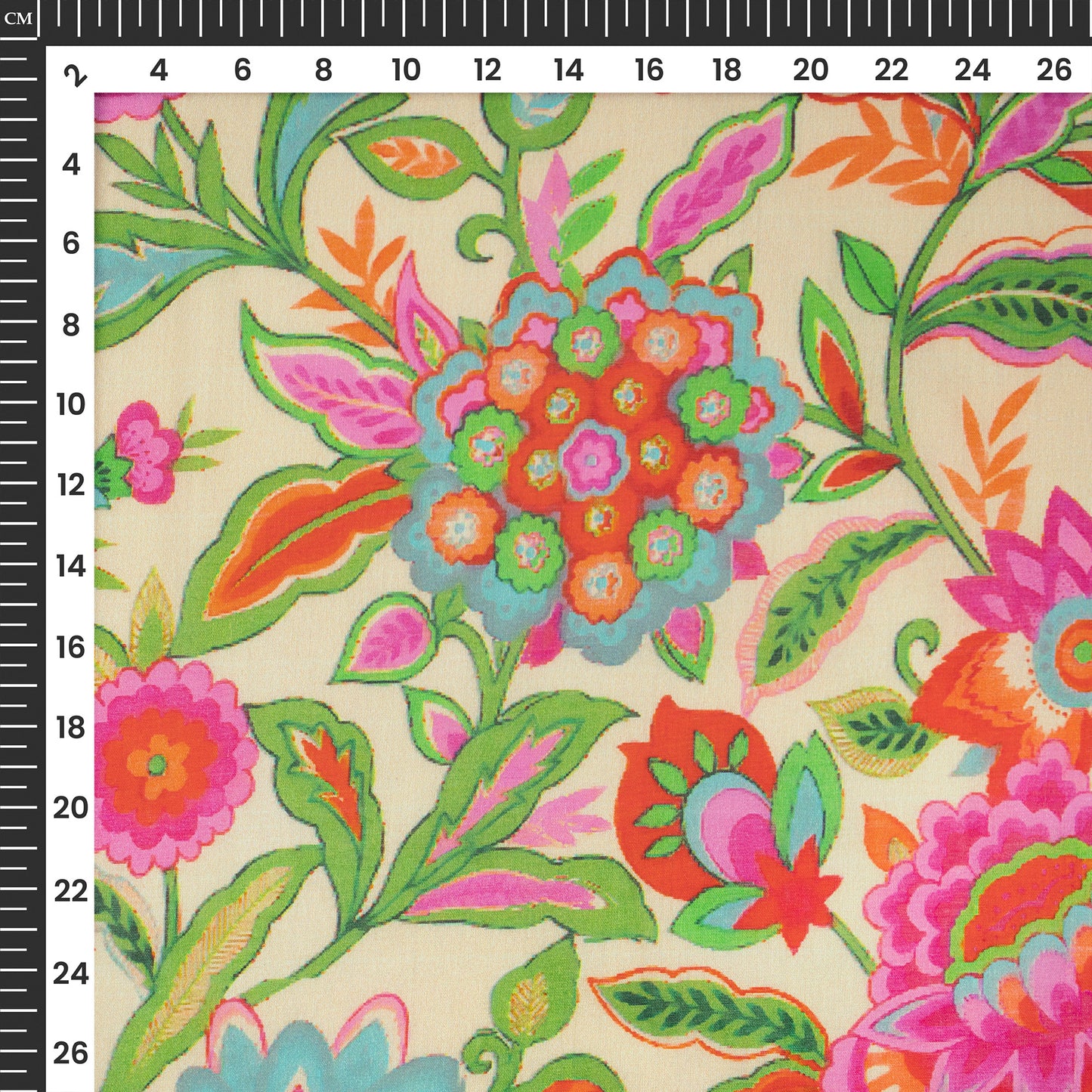 Beautiful Seamless Floral Digital Print Cotton Mulmul Fabric