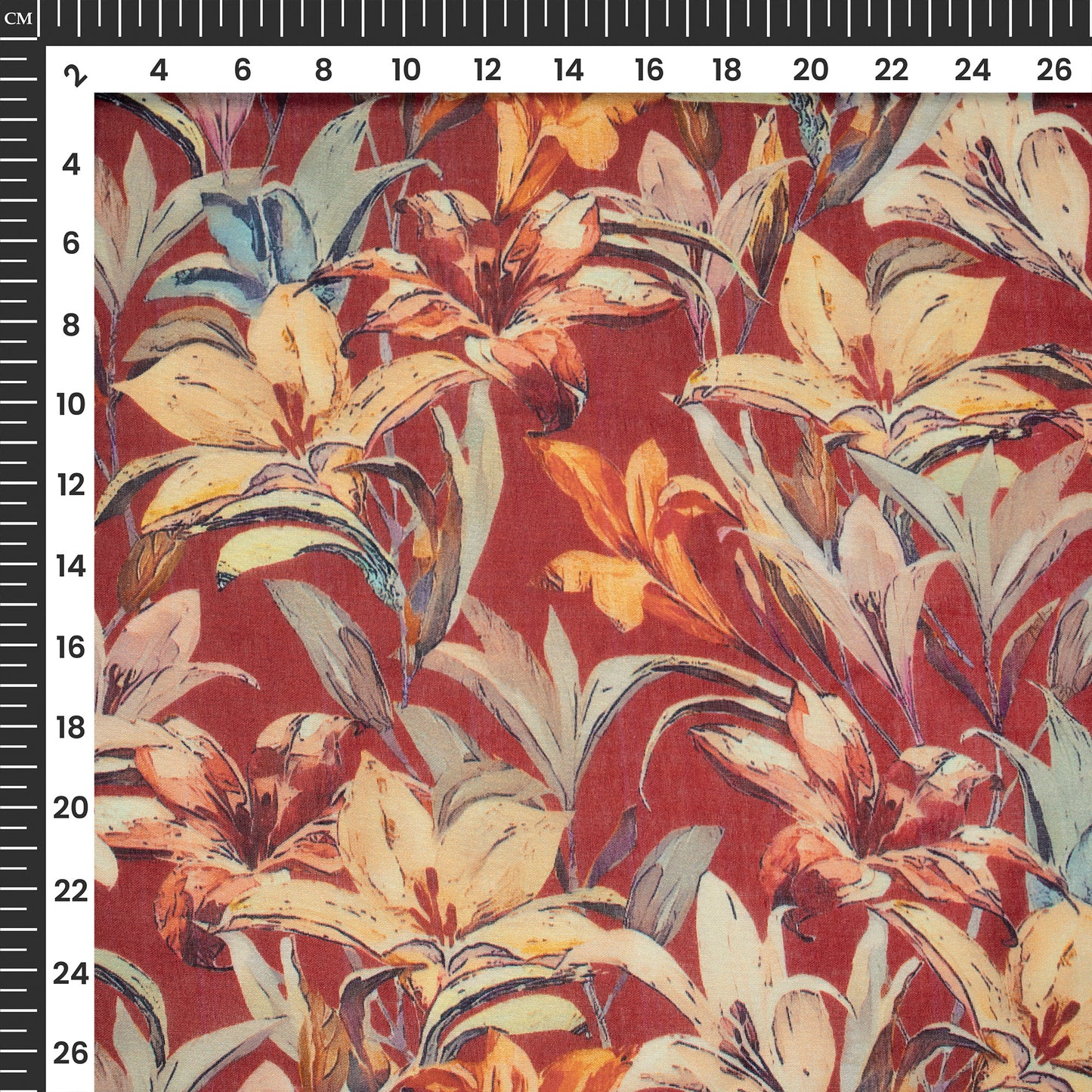 Abstract Floral Digital Print Cotton Mulmul Fabric