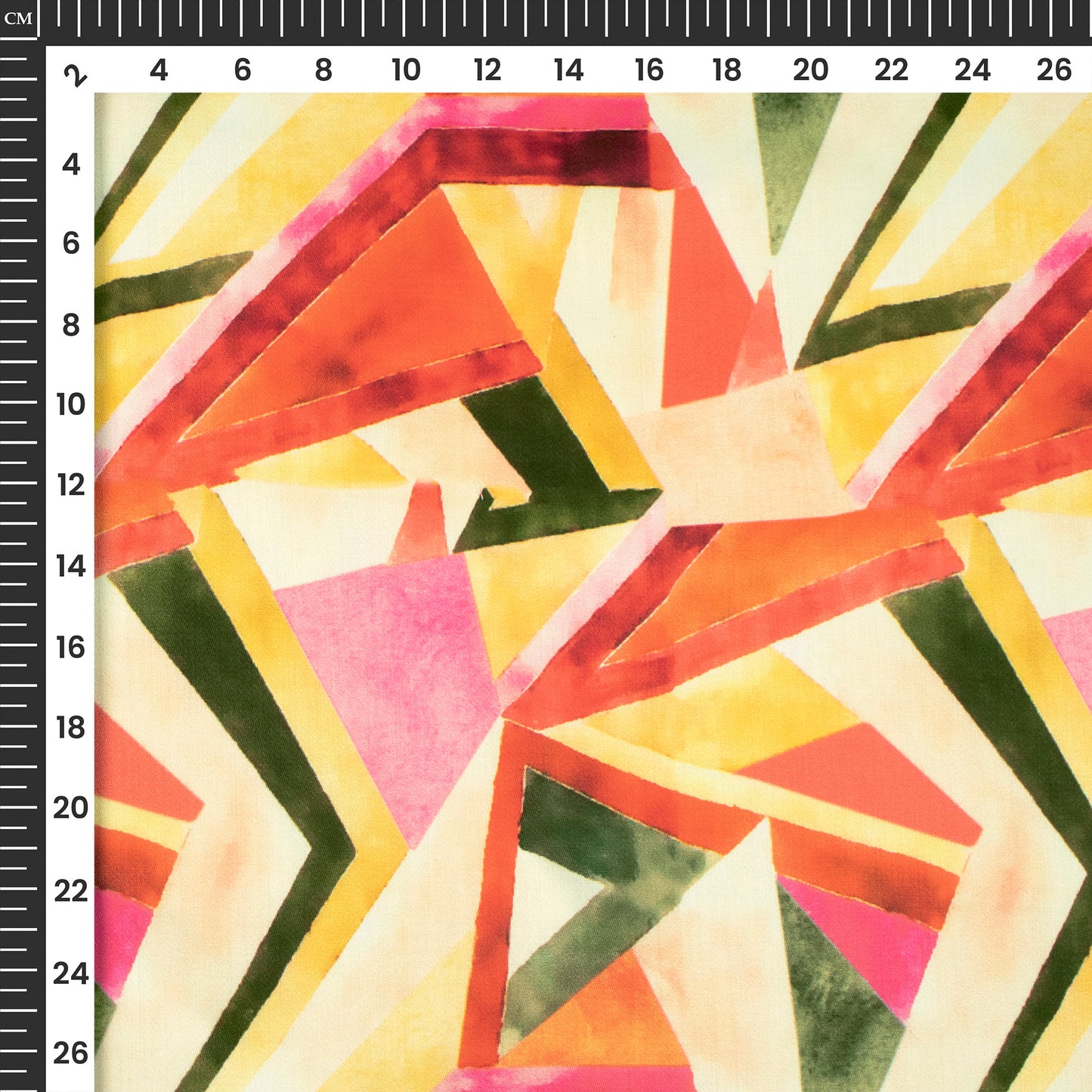 Seamless Traiangle Digital Print Poly Glazed Cotton Fabric