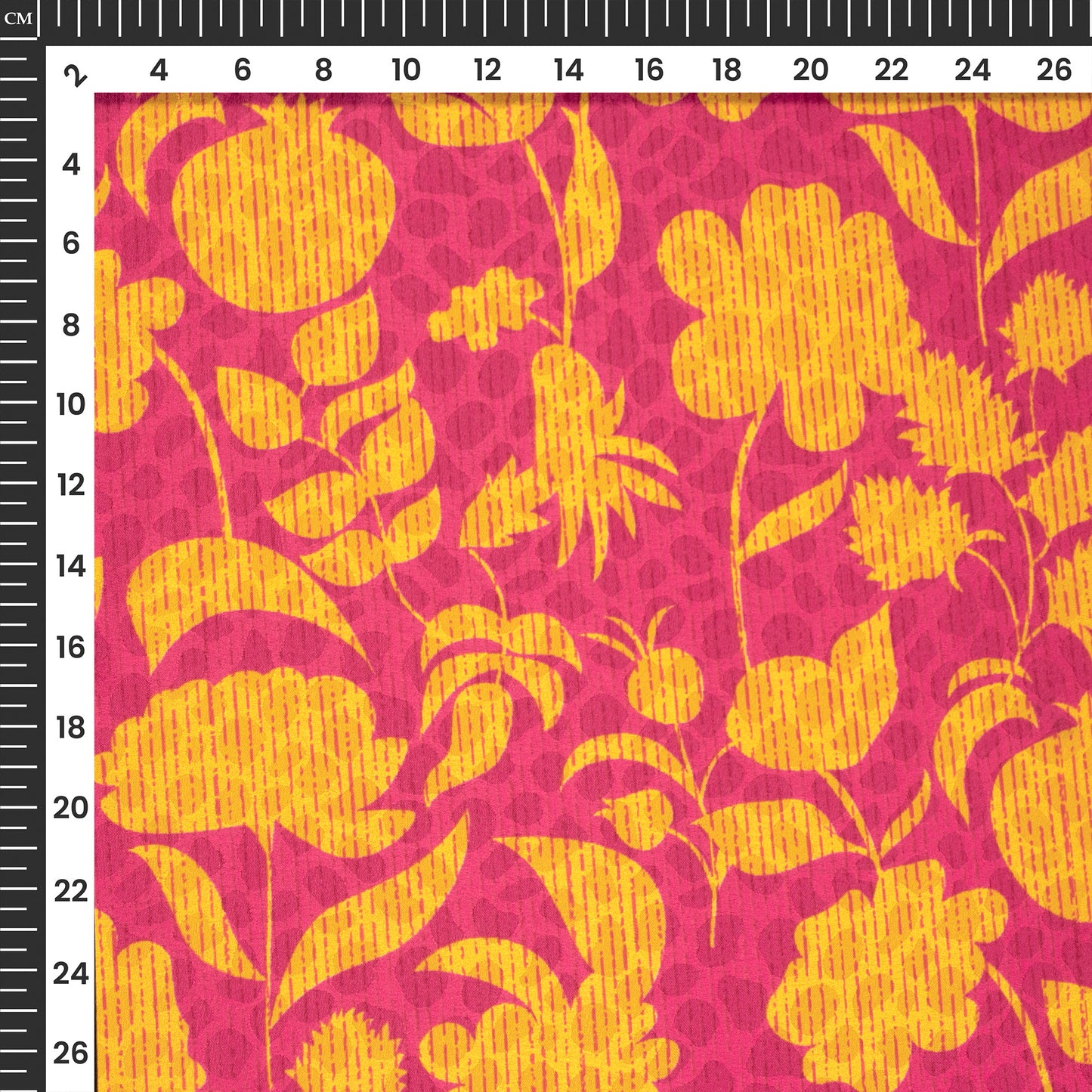 Floral Digital Print Dobby Satin Fabric