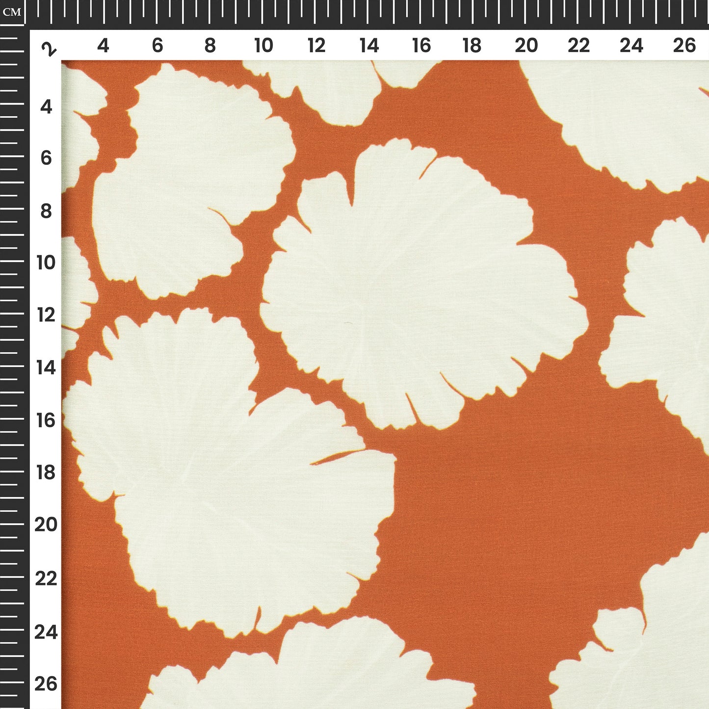 Pumpink Abstract Floral Digital Print Muslin Fabric