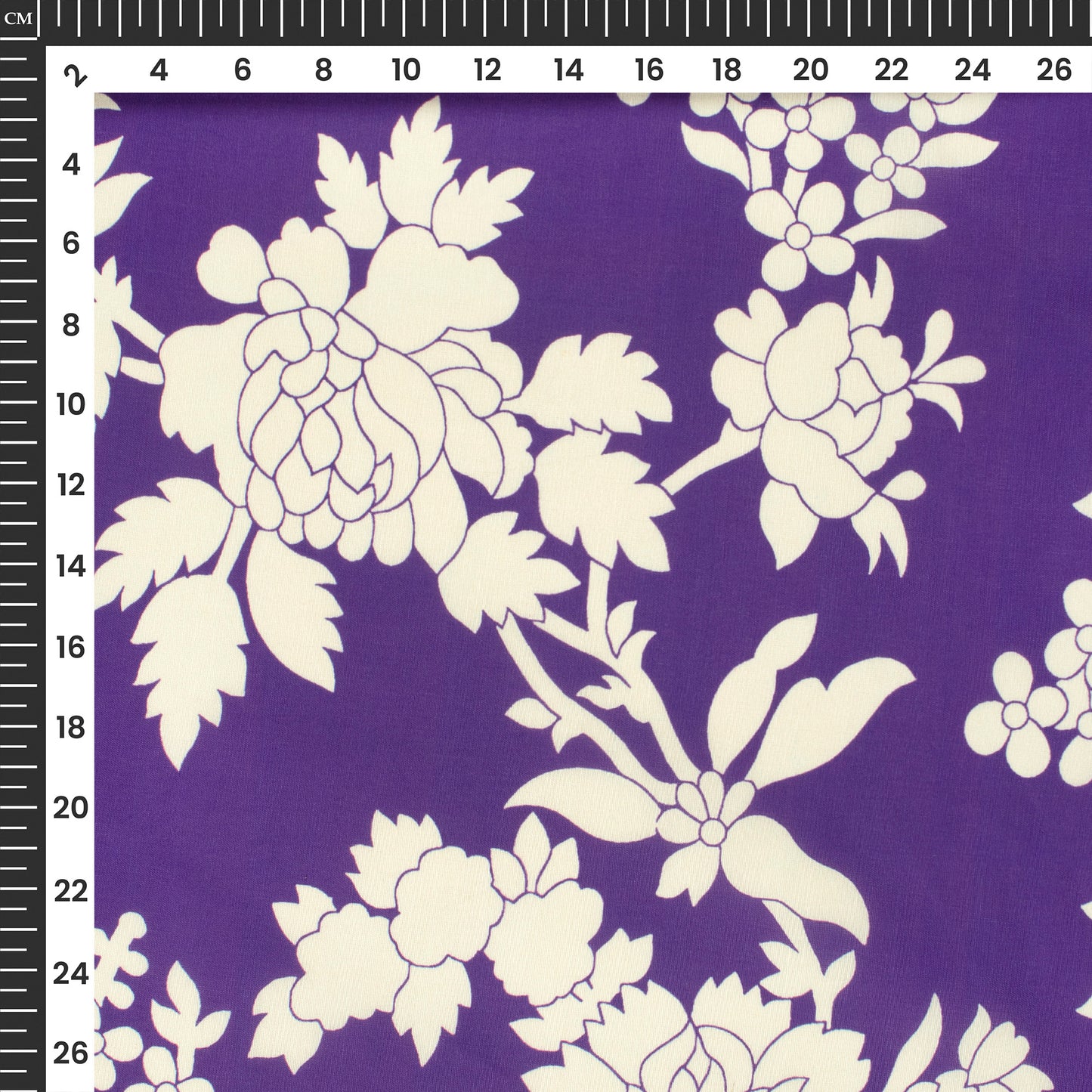 Vintage Floral on Indigo Digital Print Muslin Fabric